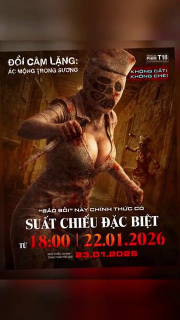 Toàn cảnh áp-phích với đầy đủ thông tin ngày giờ chiếu được làm nổi bật.